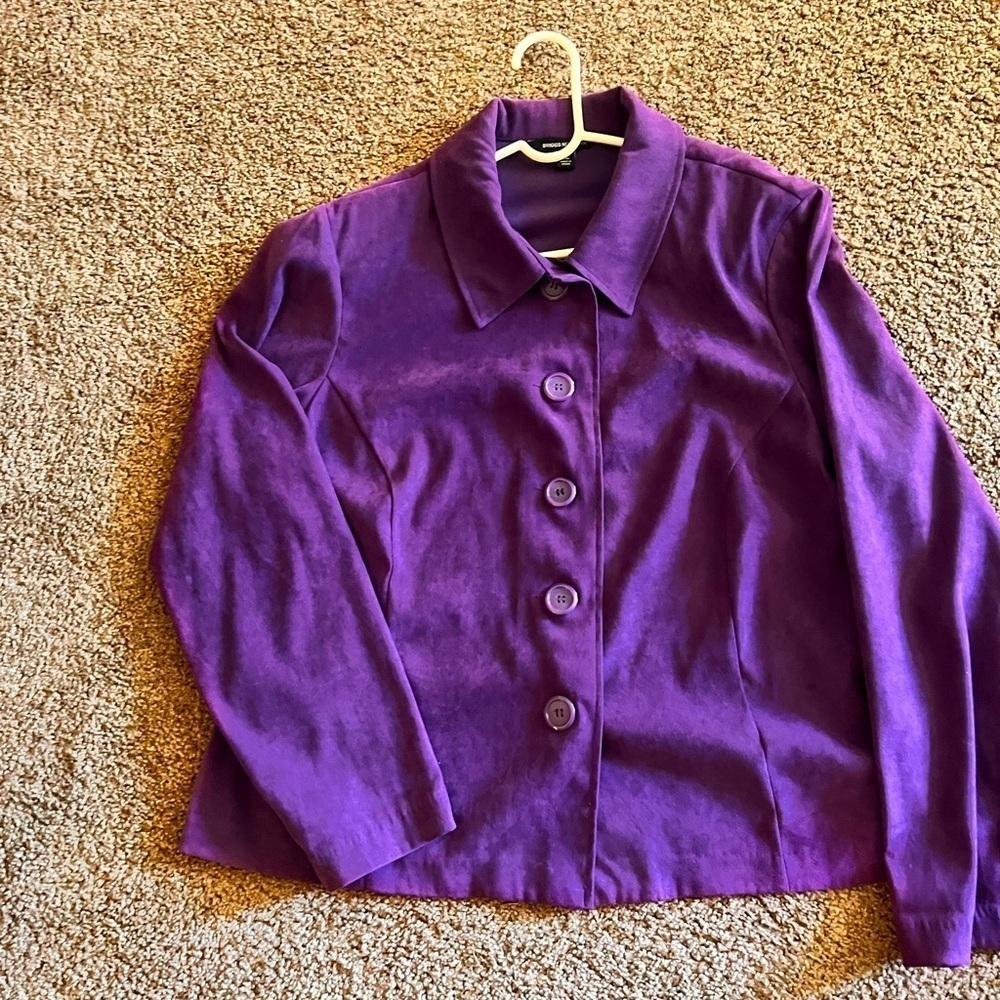 Briggs New York purple plum button up jacket size XL
